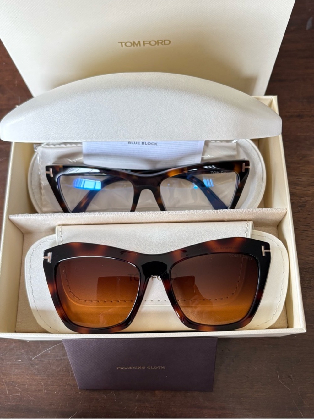 Tom Ford Tortoiseshell Sunglasses and Blue Light Glasses Set - Brown Lenses